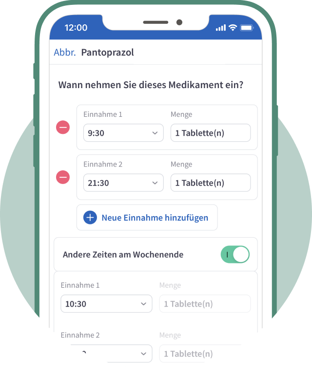 Einnahmeerinnerung in Adhärenz-App mediteo